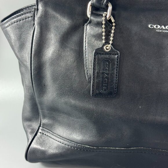 Coach # 19890P Legacy Candace Black Leather Carryall Shoulder Bag - Picture 2 of 15